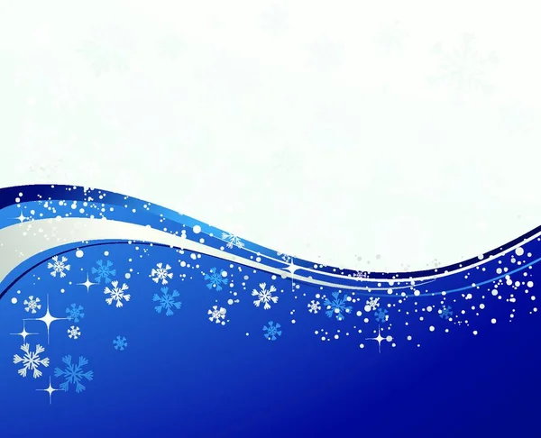 Vector Illustration Weihnachten Blauer Hintergrund Mit Schneeflocken Weihnachten Blauer Hintergrund — Stockvektor