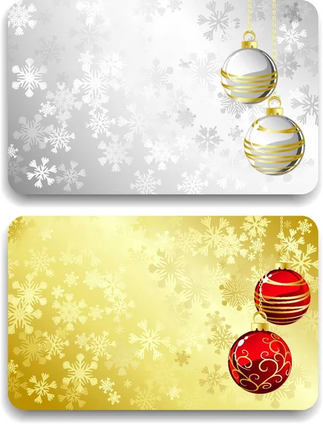 Ilustración Vectorial Feliz Navidad Tarjeta Regalo Con Bauble Tarjeta Regalo — Archivo Imágenes Vectoriales