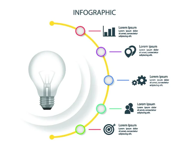 Modèle Thème Icône Infographique — Image vectorielle