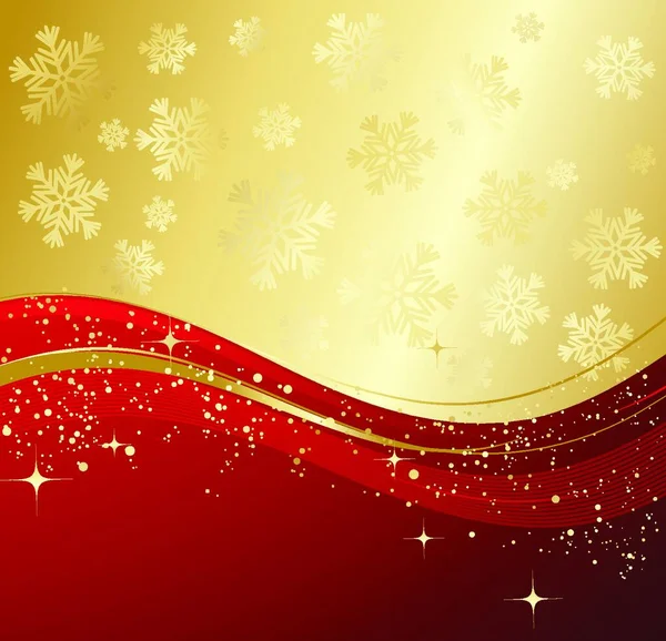 冬の抽象的な背景 そうだ 赤と金の冬の抽象的な背景 雪の結晶とクリスマスの背景 ベクトル — ストックベクタ