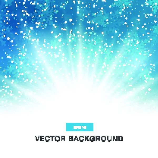 Queda Neve Fundo Azul Com Vetor Luz Mágica — Vetor de Stock