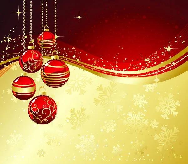 Hintergrund Sind Christbaumkugeln Und Schneeflocken Weihnachtlicher Hintergrund Mit Christbaumkugeln Und — Stockvektor