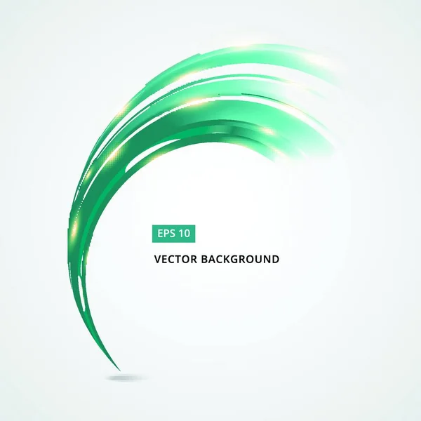 Abstract Green Lines Curve Circle Swirl Technology Vector Illustration Element — Stock Vector
