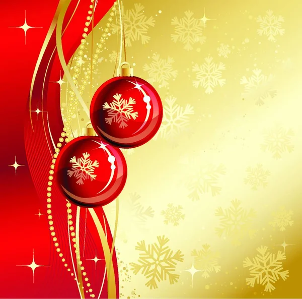 Ιστορικό Χριστουγεννιάτικα Στολίδια Και Νιφάδες Χιονιού Holiday Background Χριστουγεννιάτικα Στολίδια — Διανυσματικό Αρχείο