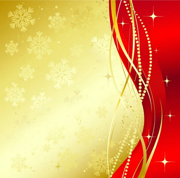 赤いクリスマスの抽象的な背景 そうだ 赤と金の抽象的な背景 雪の結晶とクリスマスの背景 — ストックベクタ