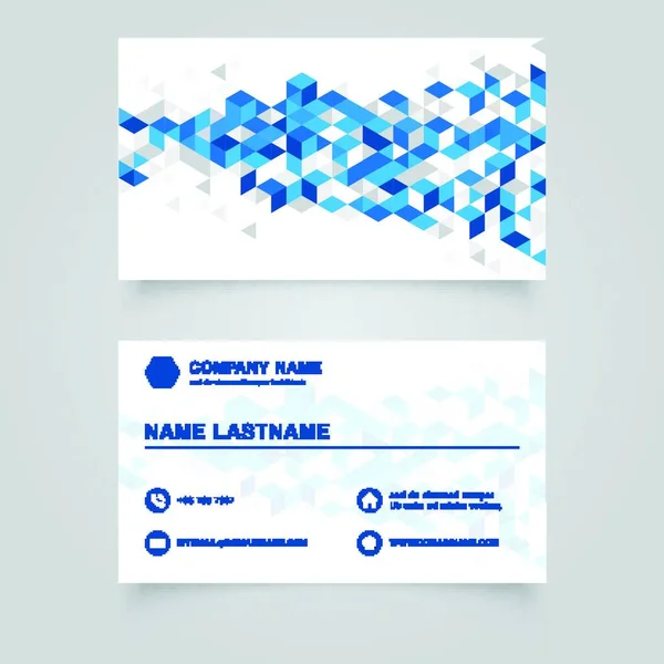 Business Namecard Αφηρημένο Μπλε Γεωμετρικό Υπόβαθρο Πολυγωνικό Τρίγωνα Κύβο Μοτίβο — Διανυσματικό Αρχείο