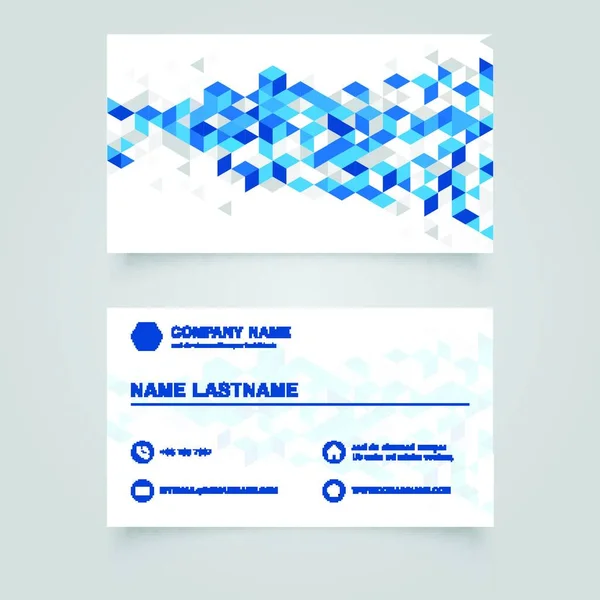 Business Namecard Abstracte Blauwe Geometrische Achtergrond Met Veelhoekige Driehoeken Kubus — Stockvector