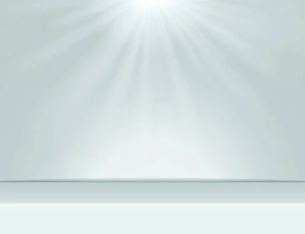 上の照明で明るい白のスタジオルームの背景 ベクトルイラスト — ストックベクタ