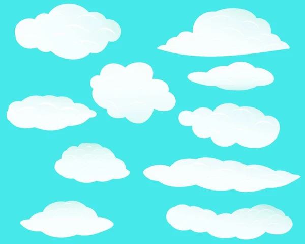 デザイン使用のためのベクトル雲の背景のセット — ストックベクタ