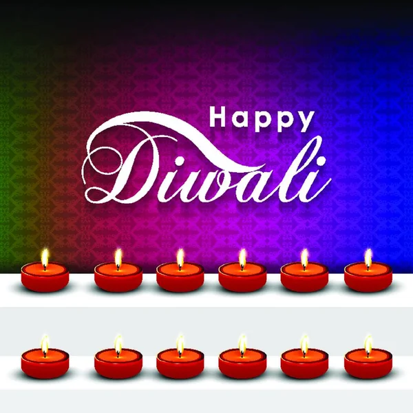 Célébration Carte Dewali Avec Vecteur Design Élégant — Image vectorielle