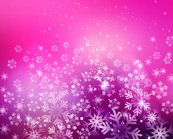 Jul Snöflingor Bakgrund Vektorillustration Abstrakt Jul Snöflingor Bakgrund Rosa Färg — Stock vektor