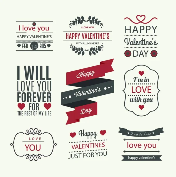 Placa Del Día San Valentín Día San Valentín Amor Corazón — Archivo Imágenes Vectoriales