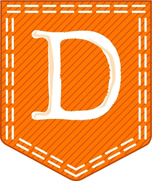 Оранжевый Карман Буквы Белом Фоне — стоковый вектор