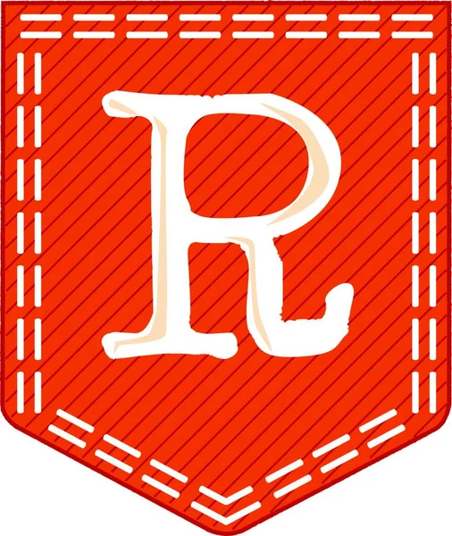 橙色口袋 字母R在白色背景上 — 图库矢量图片