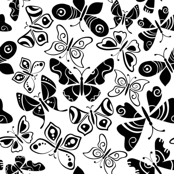 Patrón Sin Costuras Con Mariposas — Archivo Imágenes Vectoriales