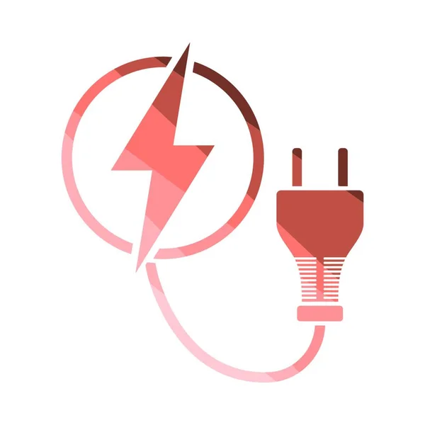 Icono Enchufe Eléctrico Diseño Color Plano Ilustración Vectorial — Vector de stock