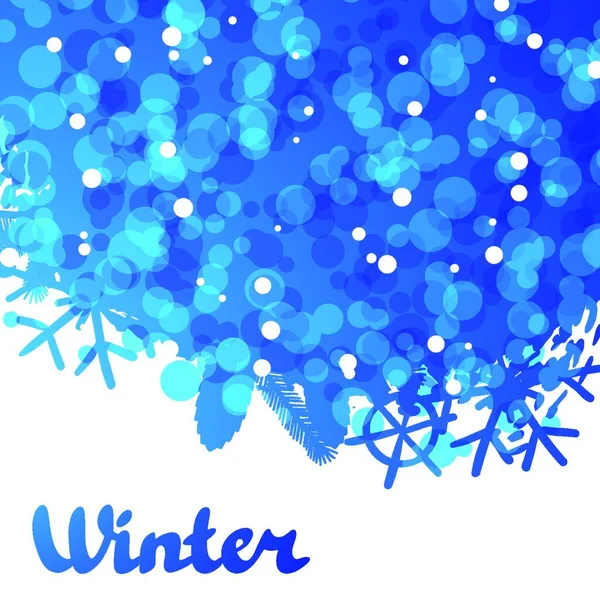 Zimní Abstraktní Design Pozadí Sněhovými Vločkami Sněhem Zimní Abstraktní Pozadí — Stockový vektor