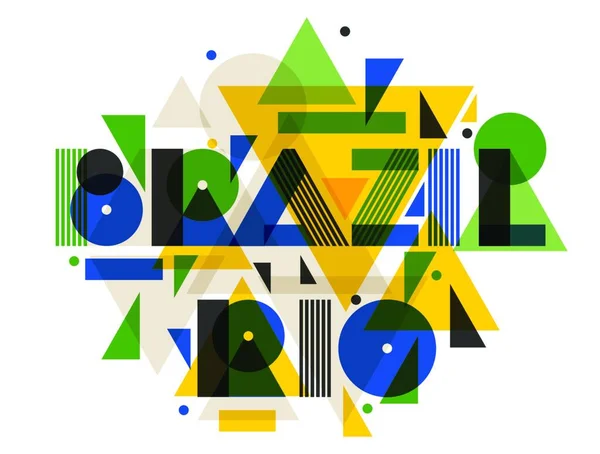 Бразилия Рио Абстрактном Геометрическом Стиле Дизайн Печати Футболках Туристическая Брошюра — стоковый вектор