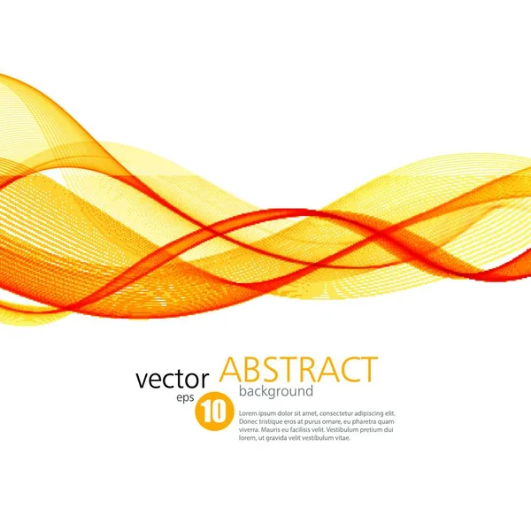 Fundo Vetorial Abstrato Linhas Onduladas Laranja Para Brochura Site Design — Vetor de Stock