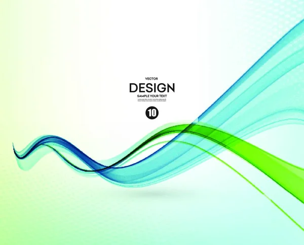 抽象的なベクトルの背景 パンフレット ウェブサイト チラシデザインのための青と緑の透明な波線 青い緑色の煙の波 青い緑の波状の背景 — ストックベクタ