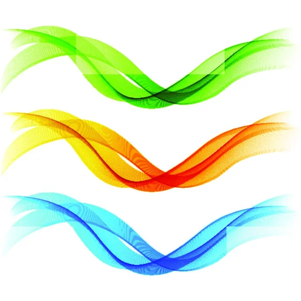 波状線のセット アブストラクトテンプレートデザイン 波状線のセット アブストラクトテンプレートデザイン ベクトルイラスト 煙波の色 — ストックベクタ