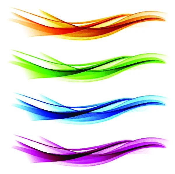 Набор Абстрактных Цветовых Волн Цветная Дымовая Волна Прозрачная Цветная Волна — стоковый вектор