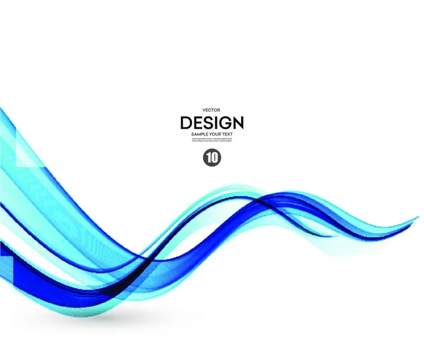 Fond Vectoriel Abstrait Lignes Ondulées Transparentes Bleues Pour Brochure Site — Image vectorielle