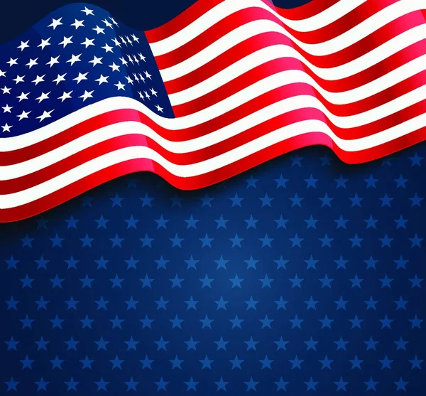 Bandiera Statunitense Bandiera Statunitense Usa Independence Day Background Luglio Festeggia — Vettoriale Stock