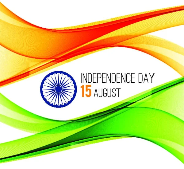 Koncepcja Indyjskiego Dnia Niepodległości Tło Kołem Ashoka Ilustracja Wektora Indyjskie — Wektor stockowy