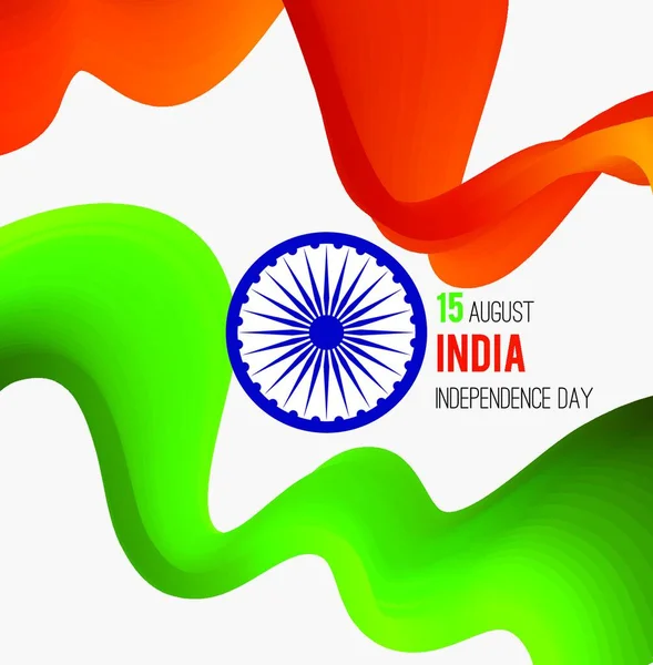 Koncepcja Indyjskiego Dnia Niepodległości Tło Kołem Ashoka Ilustracja Wektora Indyjskie — Wektor stockowy