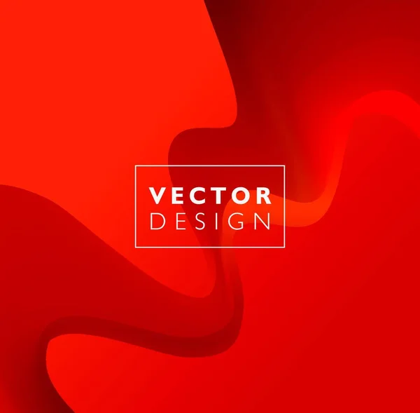 Red Vector Template Abstract Background Red Curves Lines Flyer Brochure — Stock Vector