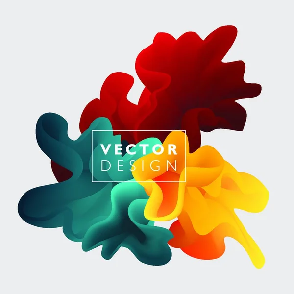 Vector Abstract Color Cloud Liquid Ink Splash Background Banner Card — Stock Vector