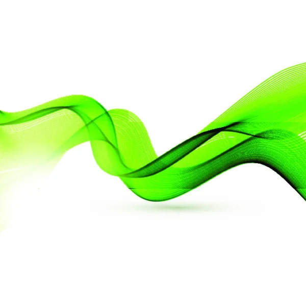 Linhas Onduladas Verdes Abstratas Fundo Vetorial Colorido — Vetor de Stock