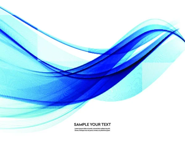 摘要矢量背景 蓝色波浪线条的小册子 传单设计 透明的海浪 — 图库矢量图片