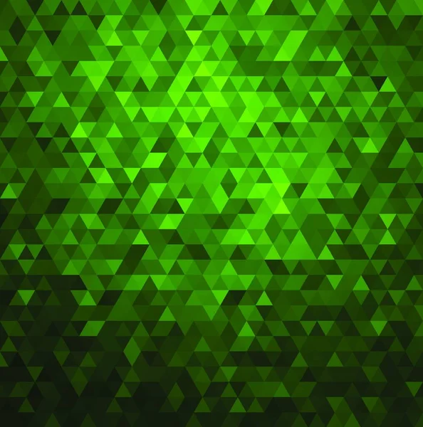 抽象緑のカラフルなベクトル背景 三角形を持つ抽象的なカラフルな緑のベクトル背景 光沢のある幾何学モザイク — ストックベクタ