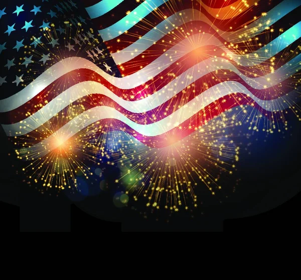 Birleşik Devletler Bayrağı Birleşik Devletler Bayrağı Abd Bağımsızlık Günü Için — Stok Vektör