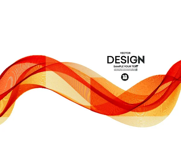 抽象的なベクトルの背景 オレンジは パンフレット ウェブサイト フライヤーのデザインのラインを振った 透明な波 科学または技術の設計 — ストックベクタ