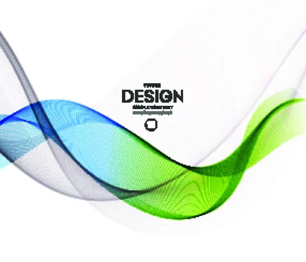 抽象的なベクトルの背景 パンフレット ウェブサイト フライヤーのデザインのラインを振った 透明な波 新鮮なデザイン — ストックベクタ