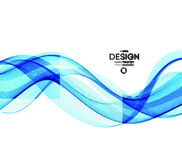 Abstrakter Vektorhintergrund Blau Gewellt Abstrakter Vektorhintergrund Blau Gewellte Linien Für — Stockvektor