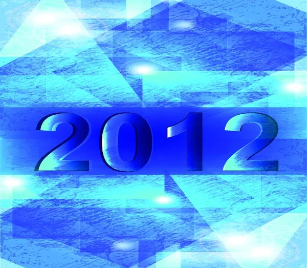 新年快乐 2012年 抽象的蓝色背景 — 图库矢量图片