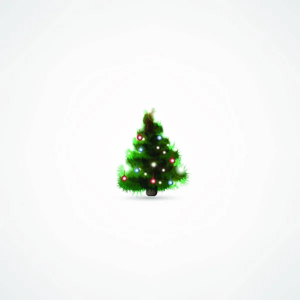 Sapin Pour Noël Sur Fond Blanc — Image vectorielle