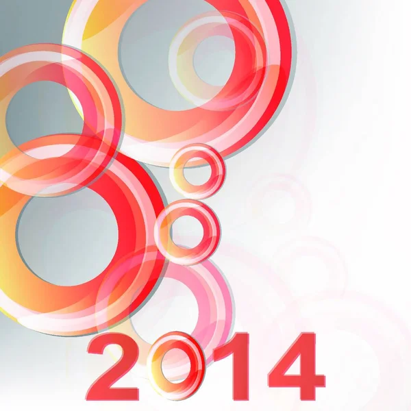 Yeni Yıl 2014 Beyaz Arka Planda — Stok Vektör