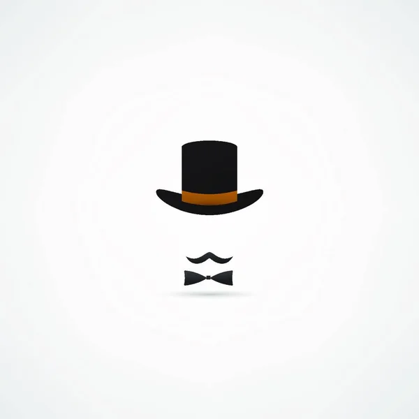 Bowler Hat Moustache — Stock Vector