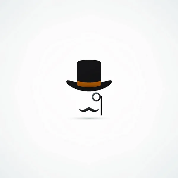 Chapeau Bowler Moustache — Image vectorielle