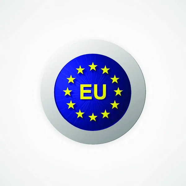 带有欧洲联盟的徽章按钮 — 图库矢量图片