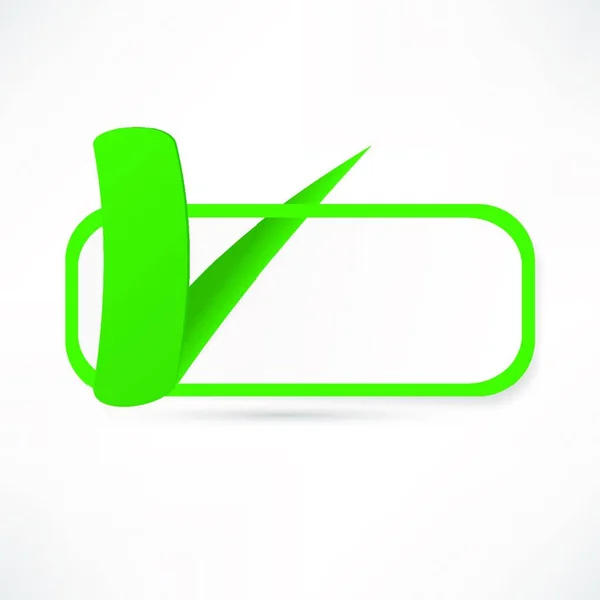 Caixa Verificação Verde Com Marca Verificação — Vetor de Stock