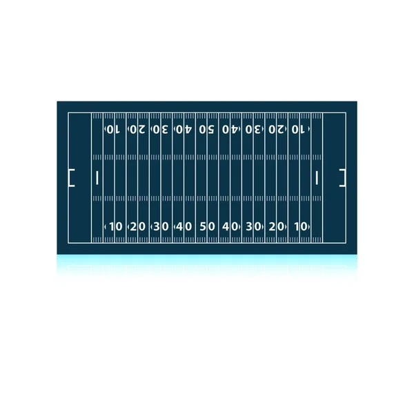 Американський Футбол Поле Марк Значок Тінь Відбиття Дизайн Векторні Ілюстрації — стоковий вектор