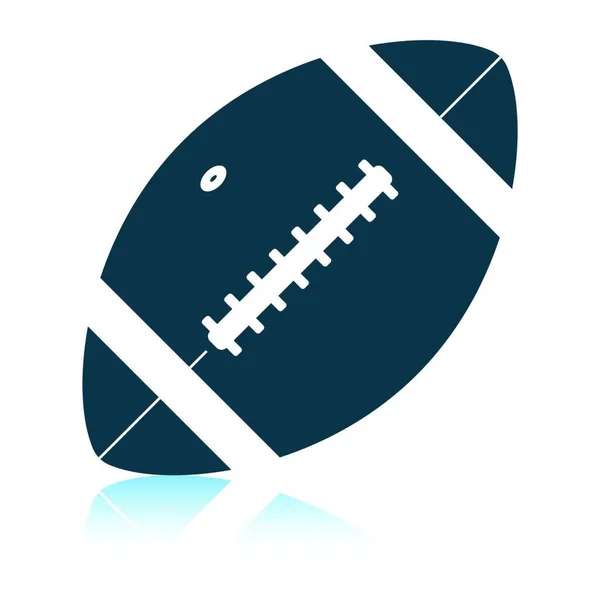 Ikona Míč Americký Fotbal Stín Reflexe Designu Vektorové Ilustrace — Stockový vektor