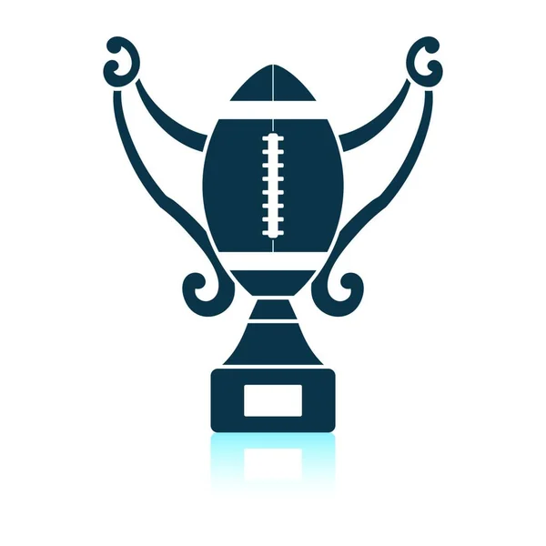 American Football Trophy Cup Ikone Design Der Schattenreflexion Vektorillustration — Stockvektor