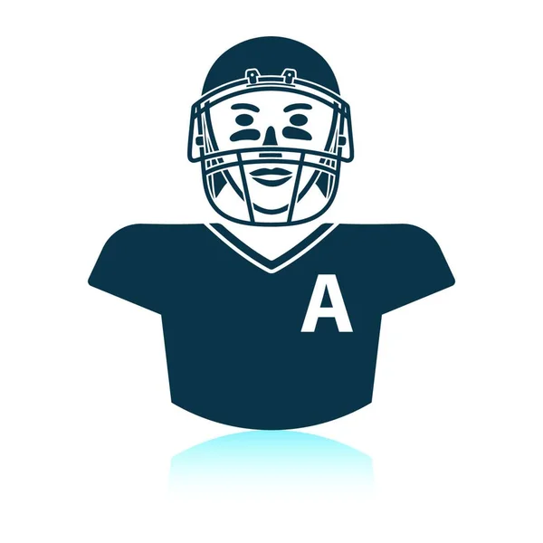 Американський Футбол Player Значок Тінь Відбиття Дизайн Векторні Ілюстрації — стоковий вектор